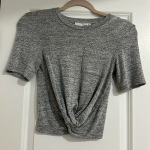 Aritzia Wilfred Free Aritzia gray twist front knotted short sleeve T-shirt
